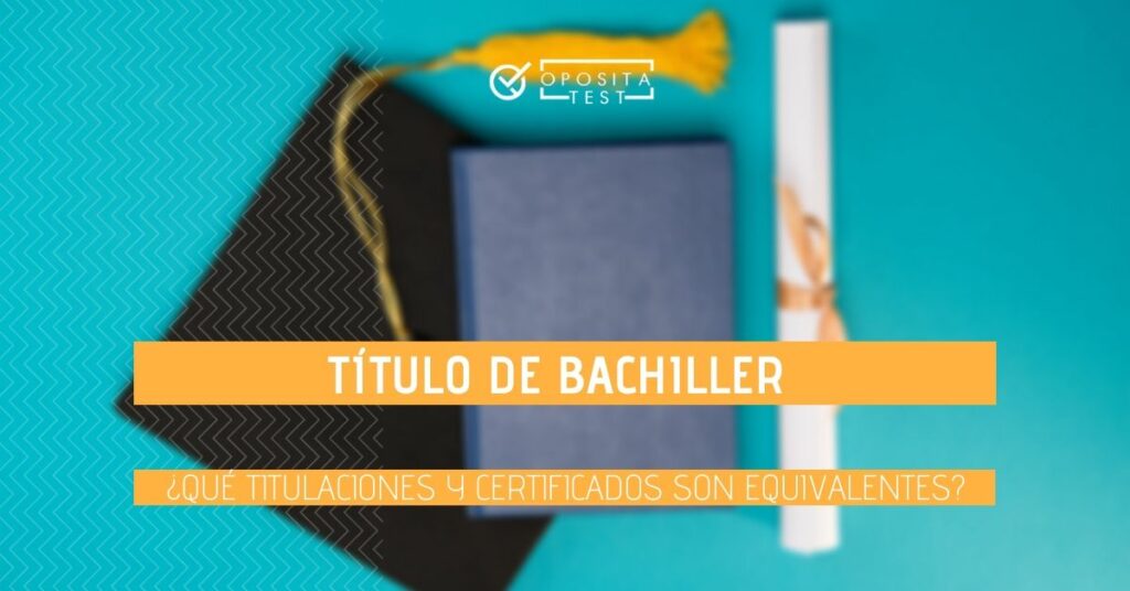Imagen ilustrativa de birrete, diploma y libreta para acompañar un post sobre los títulos que equivalen a Bachiller o Bachillerato