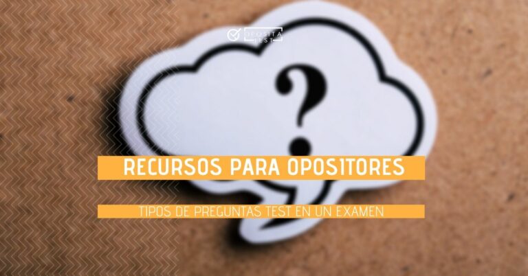 Imagen genérica de bocadillo de comic con signo de interrogación fuera de foco para acompañar un post sobre los tipos de pregunta tipo test en un examen de oposicióbn