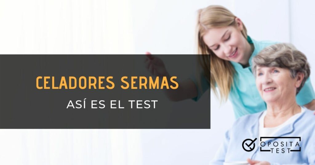 Imagen de una persona profesional sanitaria acompaña a una paciente en silla de ruedas para acompañar la idea del post que explica como es el examen y test de celadores del SERMAS