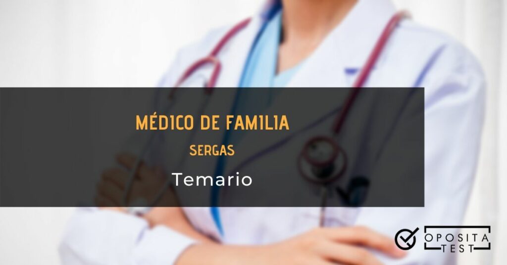 Imagen ilustrativa de un profesional sanitario con bata blanca y estetoscopio fuera de foco para acompañar un post sobre el temario de médico de familia del SERGAS