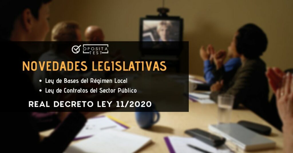 Imagen fuera de foco de sala de reuniones con videoconferencia para ilustrar una entrada en la que se analiza la modificacion de la ley de bases del regimen local en el real decreto-ley 11/2020 de 31 de marzo