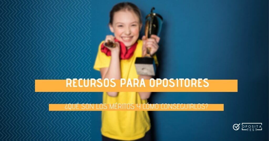 Imagen ilustrativa fuera de foco de persona joven sosteniendo una medalla y un trofeo para acompañar un post en el que se analiza el sistema de méritos en las oposiciones