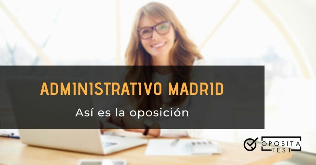 Imagen genérica de persona con cabellos de color claro y lentes de pasta negra trabajando en ordenador portátil blanco para acompañar una información en la que se analiza cómo es la oposición a administrativos de la Comunidad Autónoma de Madrid
