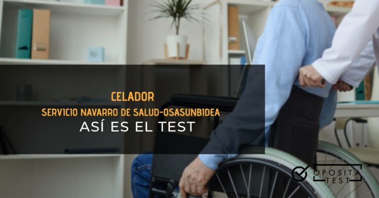 Celador llevando a persona mayor en una silla de ruedas. Toda la imagen está fuera de foco. Se utiliza para ilustrar una entrada del test de celador del Servicio de Salud-Osasunbidea.