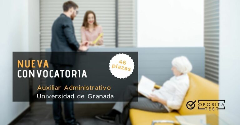 Imagen fuera de foco de varias personas en recepción para ilustrar una entrada en la que se analiza la convocatoria de auxiliar administrativo de la Universidad de Granada
