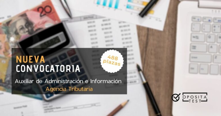 Imagen de presupuestos y calculadora para acompañar una entrada en la que se analiza la convocatoria de Auxiliar de Administración e Información de la Agencia Tributaria (campaña de la renta)