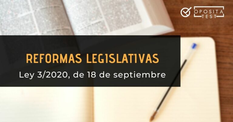 portada de los cambios legislativos que produce la Ley 3/2020