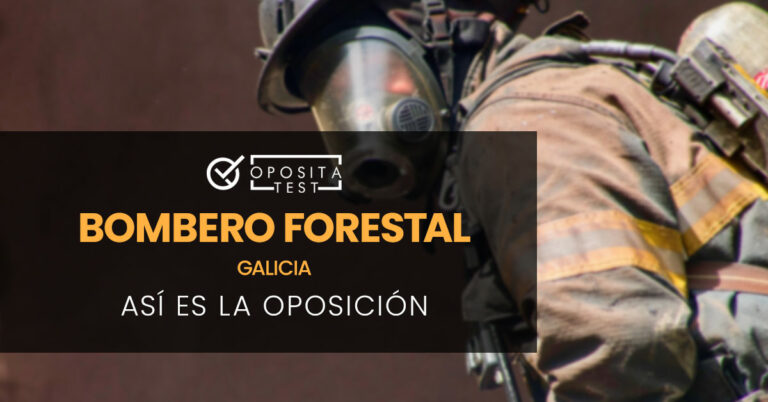 Bombero equipado de perfil. Toda la imagen está fuera de foco. Se utiliza para ilustrar una entrada sobre cómo son las oposiciones de bombero forestal de Galicia.
