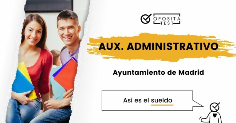 Creatividad para la entrada sobre el sueldo de los auxiliares administrativos de Madrid