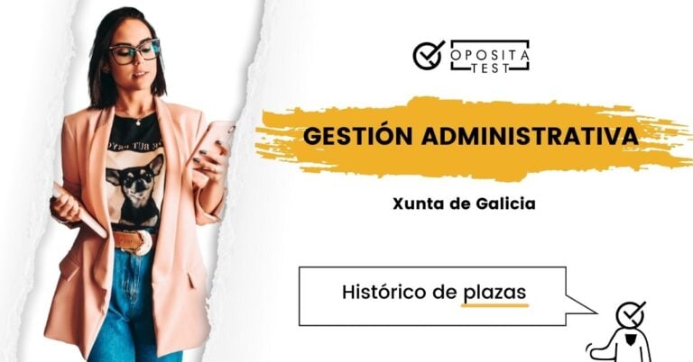 Imagen de persona joven con chaqueta rosa usando teléfono móvil para acompañar una entrada en la que se analiza el histórico de plazas de gestión administrativa de la Xunta de Galicia