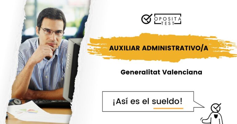 Imagen de persona en oficina usando ordenador con papeles impresos para acompañar una entrada en la que se analiza cómo es el sueldo de Auxiliar Administrativo de la Generalitat Valenciana