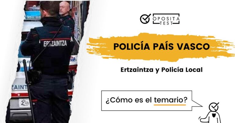 Imagen de un Ertzaintza de espaldas delante de un coche para acompañar una entrada en la que se explica cómo es el temario de la oposición para ingresar en los cuerpos de policía del País Vasco