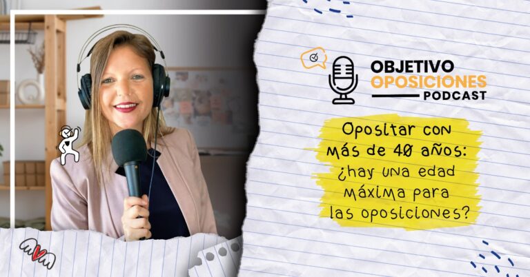 Imagen de la presentadora del podcast Objetivo Oposiciones, de OpositaTest, para acompañar un episodio en el que se entrevista a personas que decidieron opositar con más de 40 años y consiguieron su plaza.