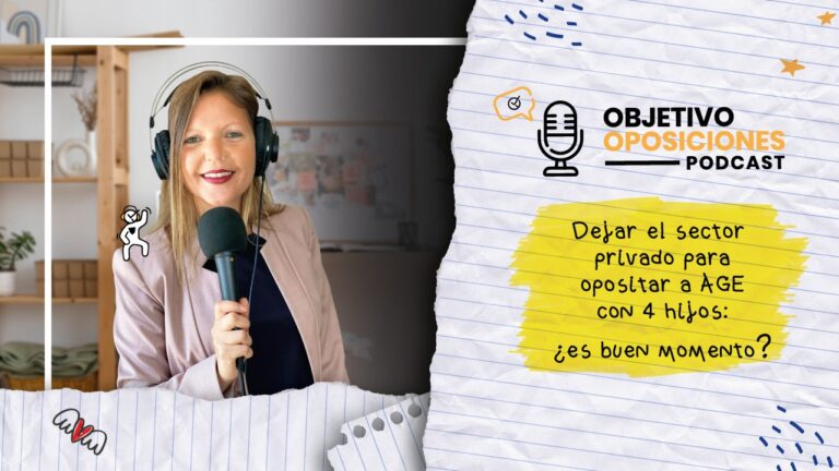 Imagen de la presentadora del podcast Objetivo Oposiciones, de OpositaTest, para acompañar un episodio en el que un aprobado de Gestión Civil del Estado nos explica por qué y cómo dejó el sector privado para opositar.