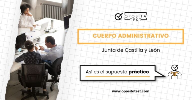 Imagen cenital de personas trabajando en oficina para acompañar una entrada en la que se analiza cómo es el caso práctico de la oposición a Administrativos de la Junta de Castilla y León