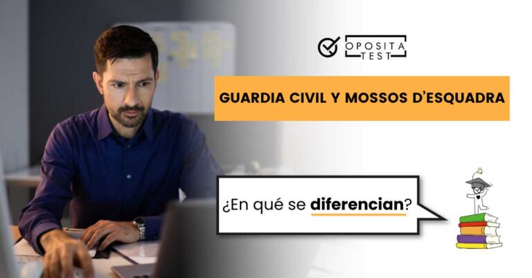 Imagen de un hombre con un ordenador portátil para acompañar una entrada en la que se explican las diferencias entre los procesos selectivos de Guardia Civil y Mossos d'Esquadra.