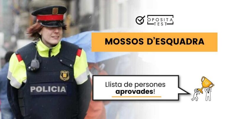 Imagen de un miembro del Cuerpo de Mossos d'Esquadra para acompañar una entrada en la que se da toda la información importante sobre la lista de personas aprobadas de esta oposición.