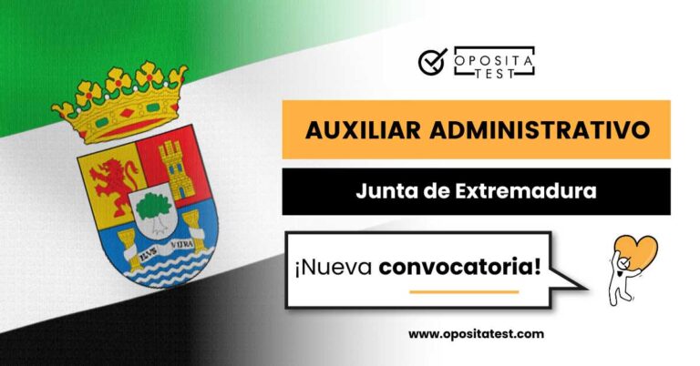Imagen de la bandera autonómica de Extremadura para acompañar una entrada del blog en la que se analiza cómo es la convocatoria más reciente de Auxiliar Administrativo de la Junta de Extremadura