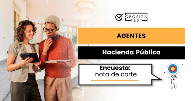 Imagen de dos personas jóvenes en atuendos modernos usando tabletas para acompañar una entrada en la que se presenta una encuesta sobre la nota de corte del proceso selectivo de Agentes de Hacienda por Turno Libre