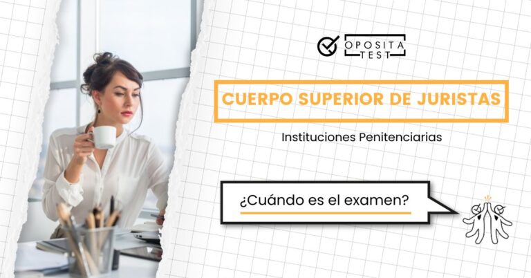 Imagen de una mujer trabajando delante de un ordenador para acompañar una entrada del blog de OpositaTest en la que se explica cuándo es el examen del Cuerpo Superior de Juristas de Instituciones Penitenciarias.