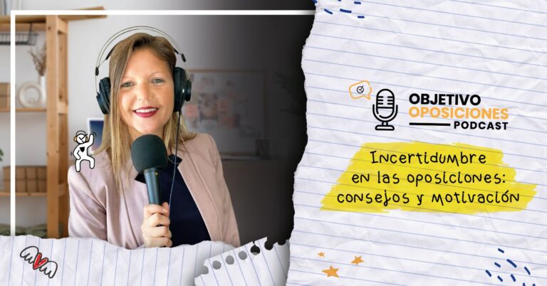 Imagen de la presentadora del podcast Objetivo Oposiciones, de OpositaTest, para acompañar un episodio en el que una futura funcionaria nos cuenta cómo vivió las incertidumbres y dificultades en la oposición.