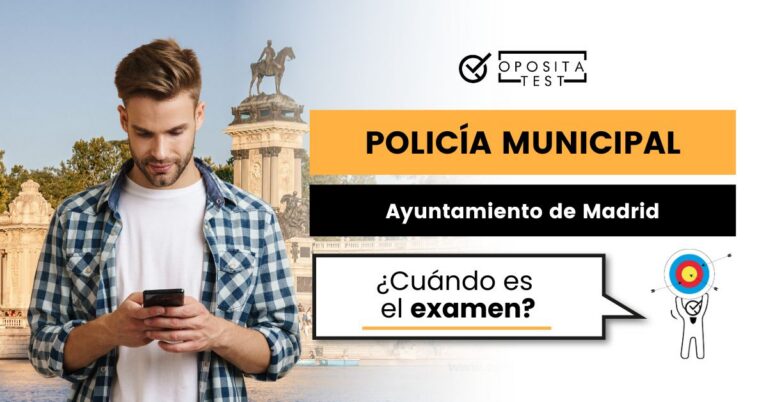 Imagen de un chico mirando el móvil para acompañar una entrada del blog de OpositaTest en la que se explica cuándo es la fecha de examen de Policía Municipal del Ayuntamiento de Madrid.