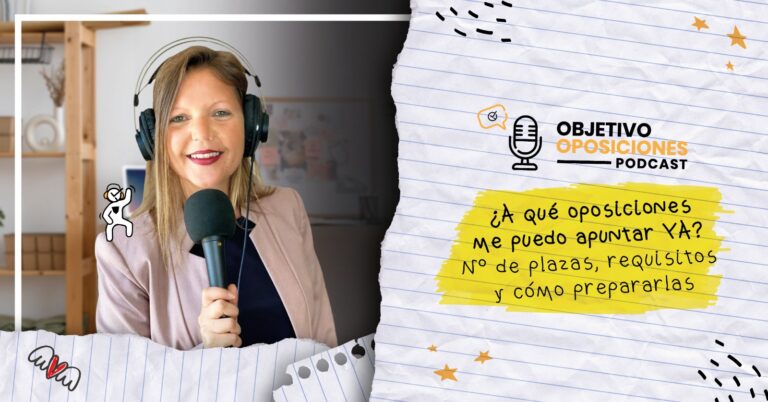 Imagen de la presentadora del podcast Objetivo Oposiciones, de OpositaTest, para acompañar un episodio en el que se explican qué convocatorias se publicarán próximamente y qué plazos hay abiertos.