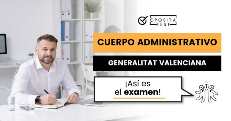 Imagen de un hombre en una oficina para acompañar una entrada del blog de oposiciones de OpositaTest en la que se explica cómo es el examen del Cuerpo Administrativo de la Generalitat Valenciana.