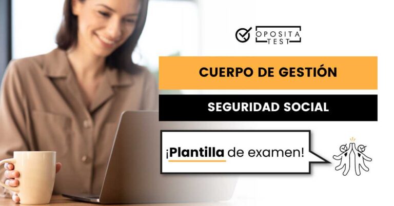 Imagen de una persona delante de un ordenador para acompañar una entrada en la que se indica cómo es la plantilla de examen de Gestión de la Administración de la Seguridad Social.