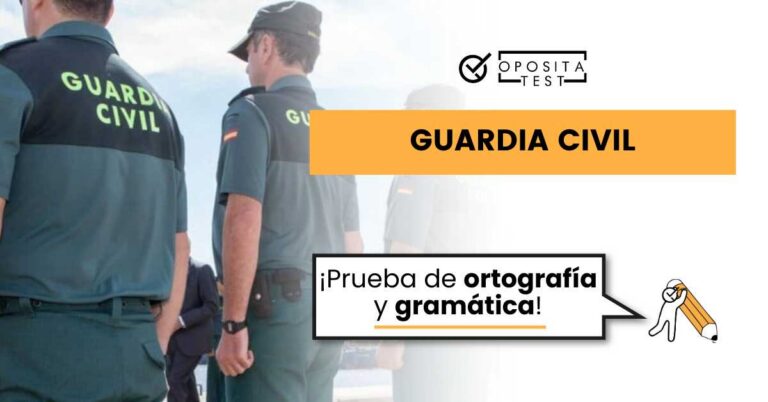 Imagen en la que se ve a varios miembros del cuerpo de la Guardia Civil para acompañar una entrada en la que se analiza cómo es la prueba de ortografía y gramática de la Guardia Civil