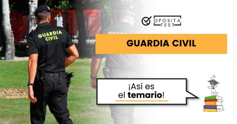 Personal de la Guardia Civil en uniforme de espaldas a la cámara para ilustrar una entrada en la que se analiza el temario oficial de la oposición a Guardia Civil