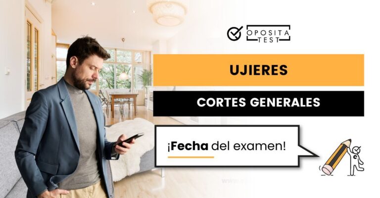 Imagen de un hombre con un teléfono móvil para acompañar una entrada del blog de OpositaTest en la que se explican los detalles sobre la fecha de examen de Ujieres de las Cortes Generales.
