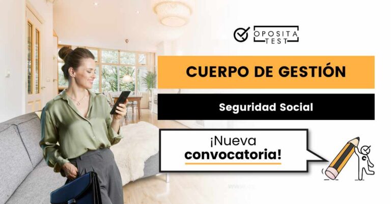 Imagen de persona joven en atuendo formal con maletín y teléfono móvil para acompañar una entrada en la que se analiza cómo es la convocatoria más reciente de Gestión de la Seguridad Social