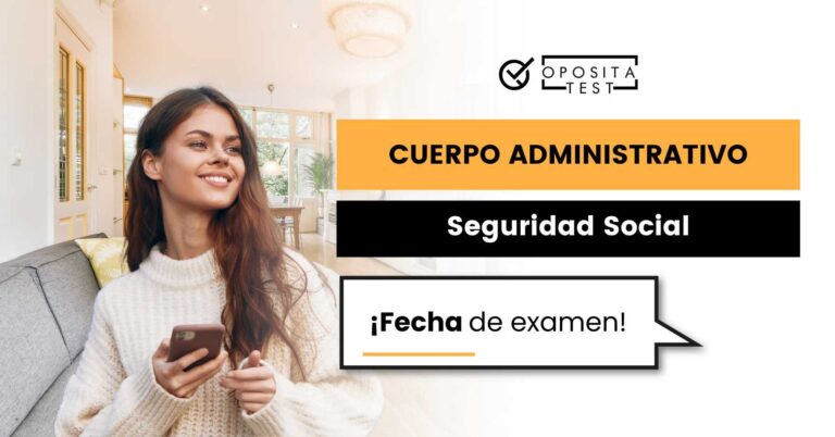 Imagen de persona joven con cabello largo sosteniendo un teléfono móvil para acompañar una entrada en la que se analiza cuándo es el examen de Administrativo de la Seguridad Social