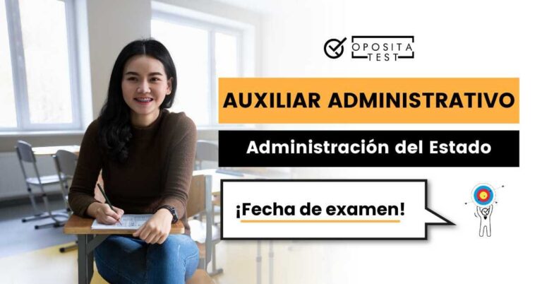 Imagen de estudiante sentada en pupitre con material escolar para acompañar una entrada en la que se analiza cuál es la fecha del examen de Auxiliar Administrativo del Estado