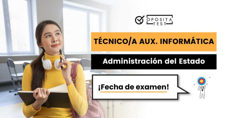 Imagen de persona en jersey amarillo sosteniendo material de estudio para acompañar una entrada en la que se analiza la fecha de examen de la oposición de Técnico/a Auxiliar de Informática de la Administración General del Estado