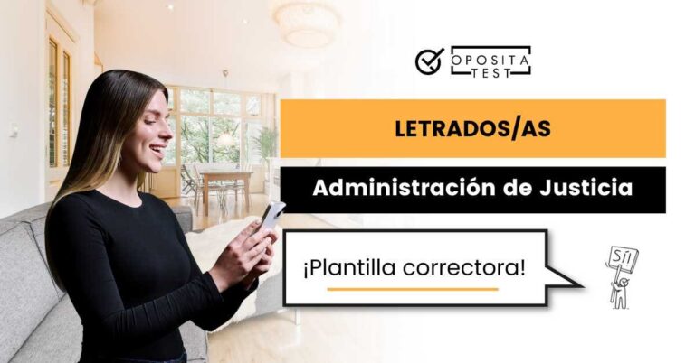 Imagen de persona joven usando teléfono móvil para acompañar una entrada en la que se analiza cómo es la plantilla correctora del examen del proceso selectivo de Letrados de la Administración de Justicia