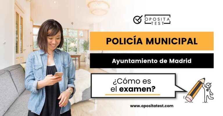 Imagen de persona joven usando un teléfono móvil para acompañar una entrada en la que se analiza cómo es el examen de la oposición de Policía Municipal del Ayuntamiento de Madrid