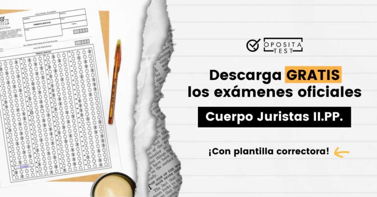 Imagen de plantilla correctora de examen y bolígrafo para acompañar una entrada en la que se comparten exámenes oficiales corregidos del cuerpo superior de técnicos de Instituciones Penitenciarias, especialidad de Juristas, en PDF