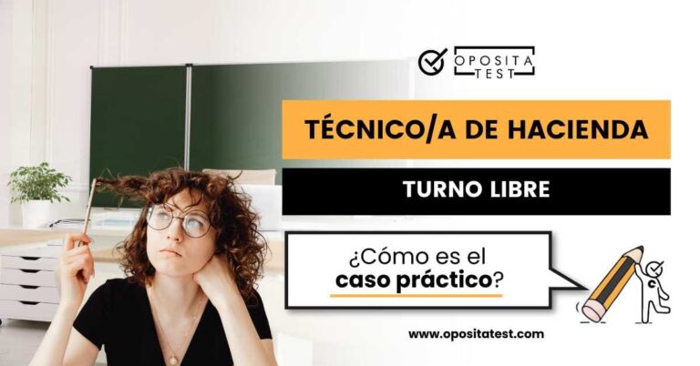 Imagen de persona con gafas y rizos con rostro pensativo en un aula de formación con pizarra verde para acompañar una entrada en la que se analiza cómo son los supuestos prácticos de la oposición del Cuerpo Técnico de Hacienda