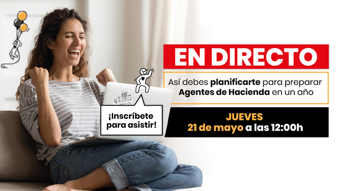 Imagen de una mujer feliz para ilustrar un directo sobre planificación de Agentes de Hacienda