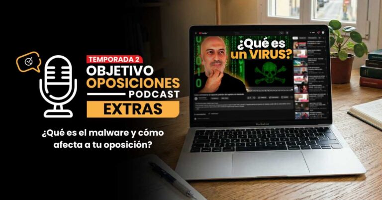 Imagen de un ordenador portátil mostrando un vídeo del canal de YouTube de OpositaTest.