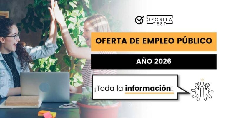 Imagen de personas felices en entorno de oficina celebrando. Acompaña una entrada en la que se analiza qué es y cómo funciona la Oferta de Empleo Público (OEP) 2026 de la Administración General del Estado