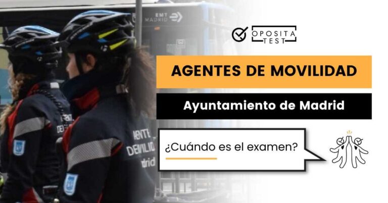 Imagen de Agentes de Movilidad del Ayuntamiento de Madrid en jornada de trabajo en uniforme para acompañar una entrada en la que se analiza cuál será la fecha de examen del proceso selectivo del cuerpo de Agentes de Movilidad del Ayuntamiento de Madrid
